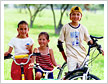 Kids Bicycling