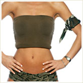 Fit Woman Dressed in Military Style