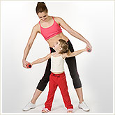Mother and Daughter Exercising