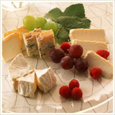 Cheese, Grapes, and Berries on a Plate