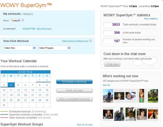 WOWY SuperGym log in page