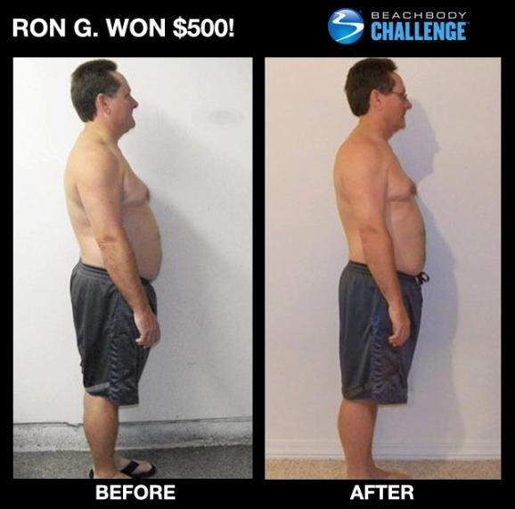 Ron won $500.00 in The Beachbody Challenge